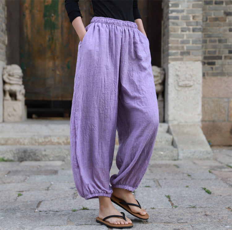 Women's Linen Cotton Loose Lounge Pants