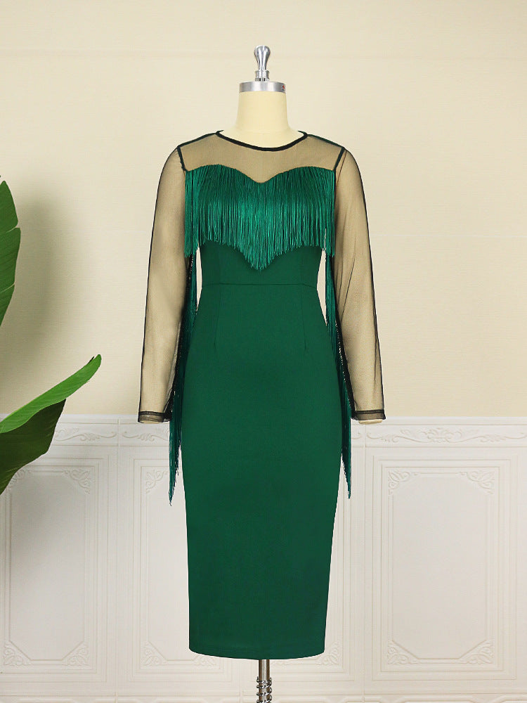 Sexy See Through Green Bodycon Women Party Dresses-Dresses-Free Shipping at meselling99