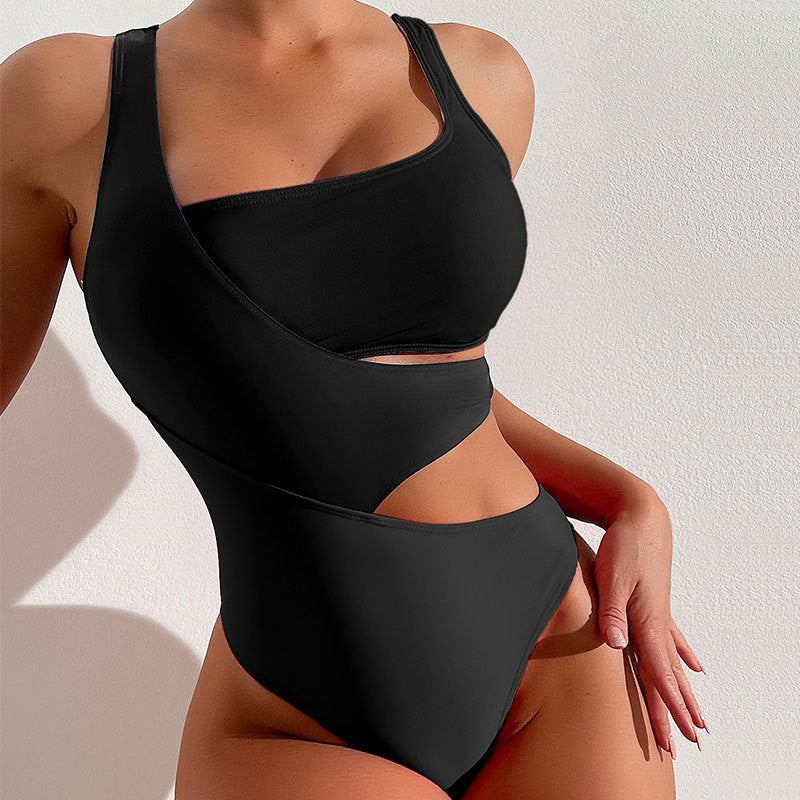 Sexy Contrast Color One Piece Women Swimsuits