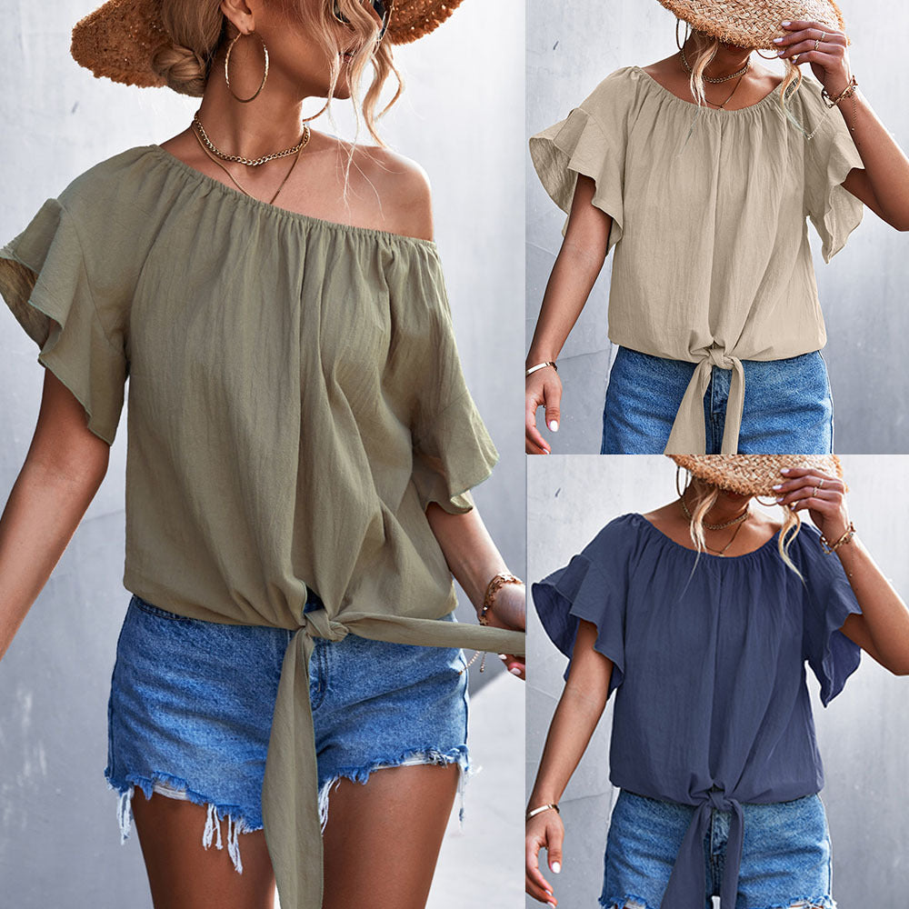 Summer Round Neck Women Blouses