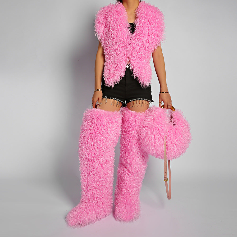 Women's Fuzzy Faux Fur Crossbody Bag