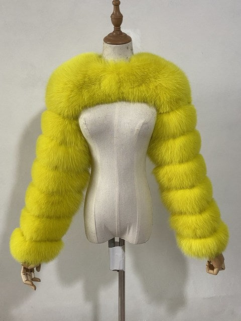 Women Artifical Fox Fur Women Cape Coats