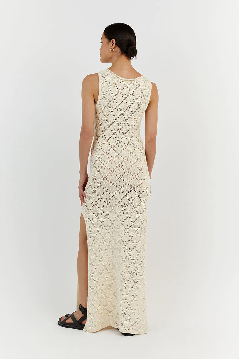 Sexy See Through Knitted Long Dresses for Women