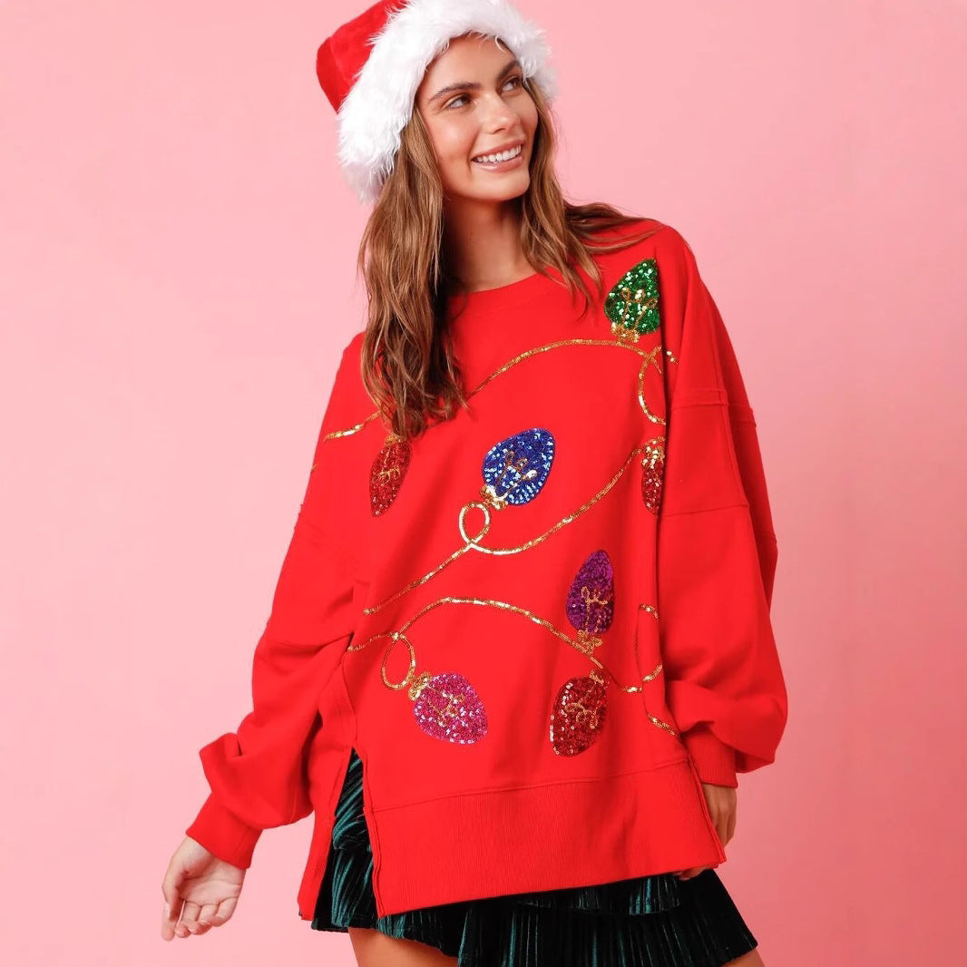 Women's Sparkly Long Sleeve Pullover Hoodie