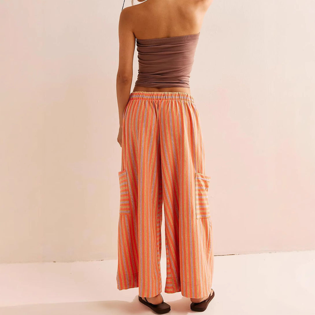 Women's Summer Striped Straight Leg Pants