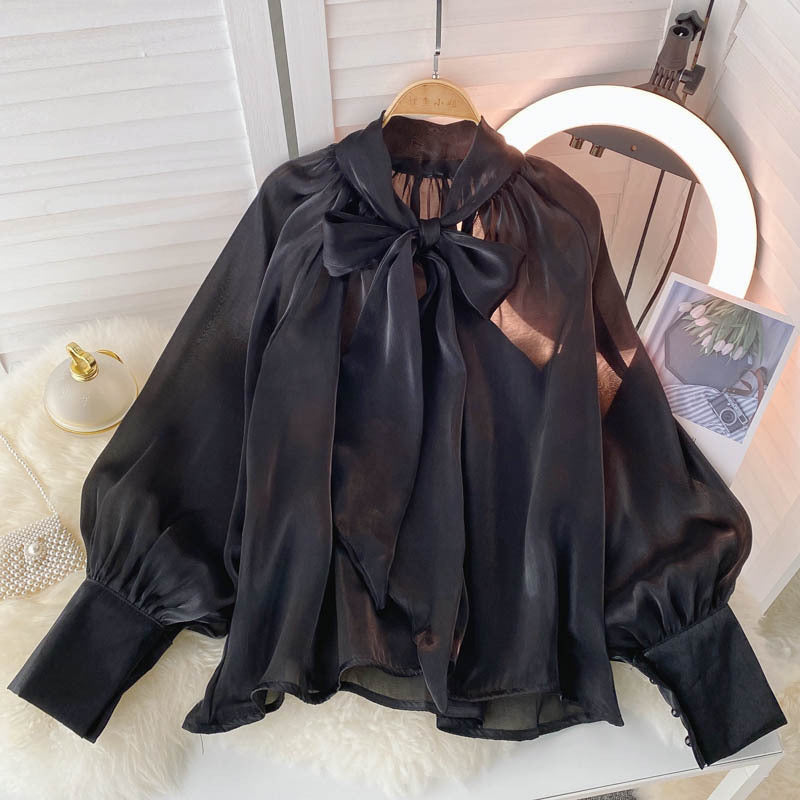 Designer Blouse with Puff Sleeves Women's Shirt, Elegant & Feminine, Soft & Chic