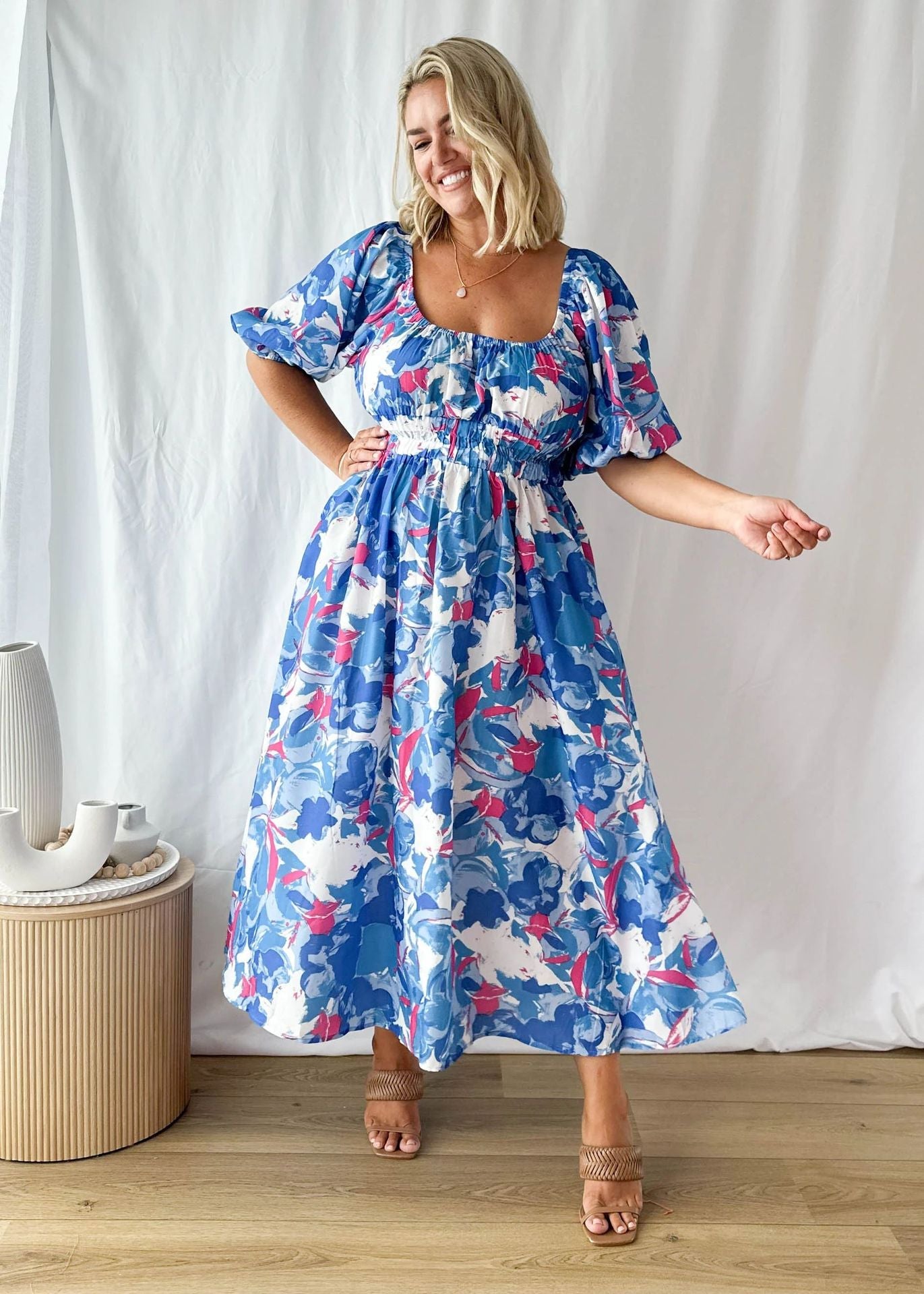 Casual Off The Shoulder Floral Print Long Dresses