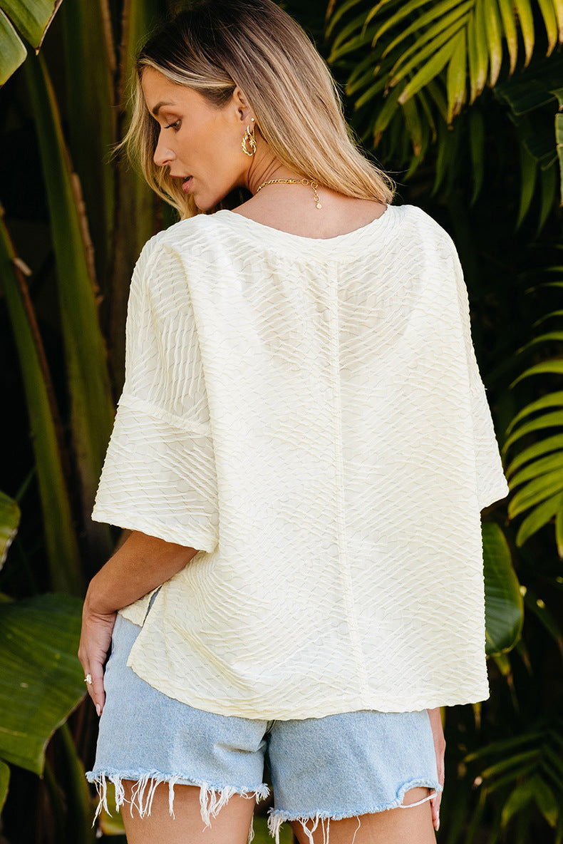 Casual V Neck Short Sleeves T Shirts