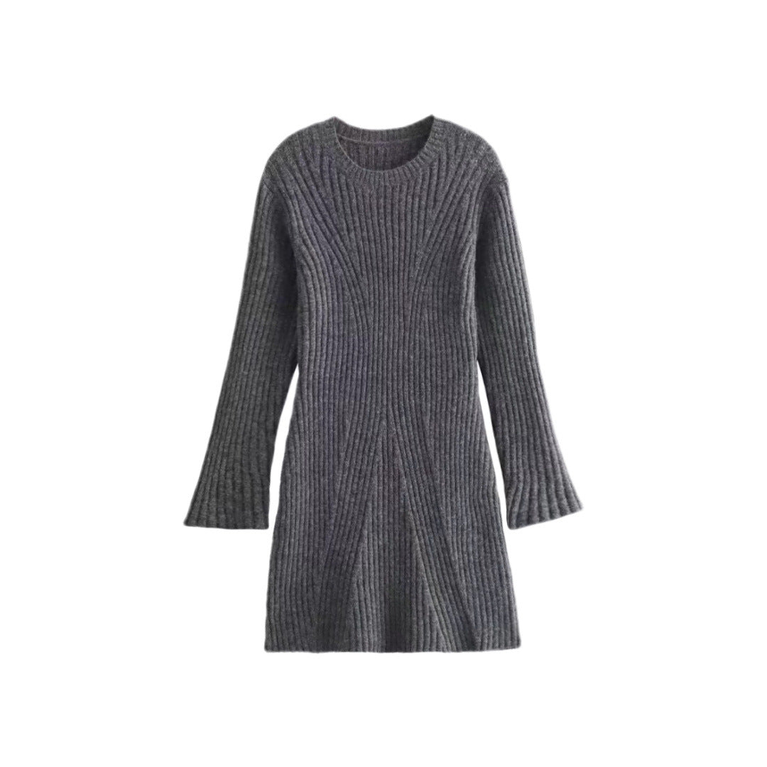 Fashion Long Sleeves Short Knitted Dresses
