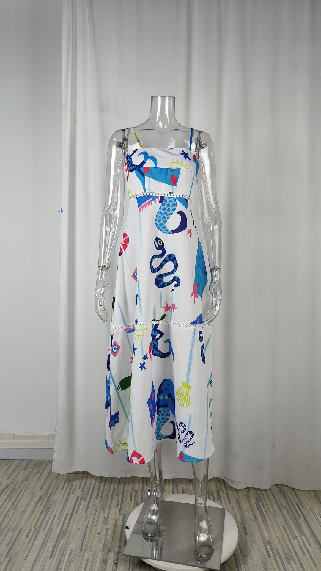 Elegant High-Waist Floral Print Sundress