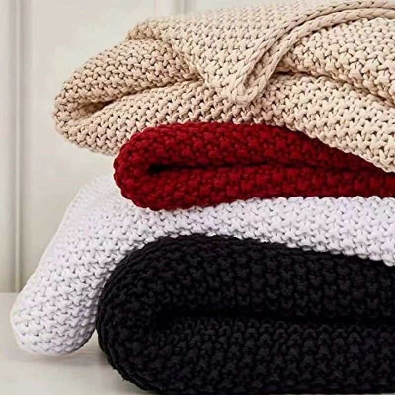 Knit Blanket – Cozy Office & Sofa Throw for AC Naps, Travel, and Home