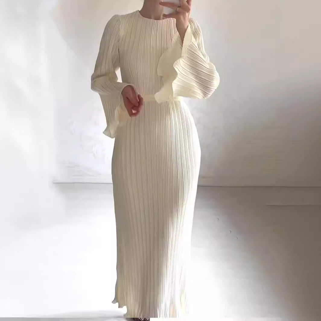 Elegant Flare Sleeves Midi Length Dresses