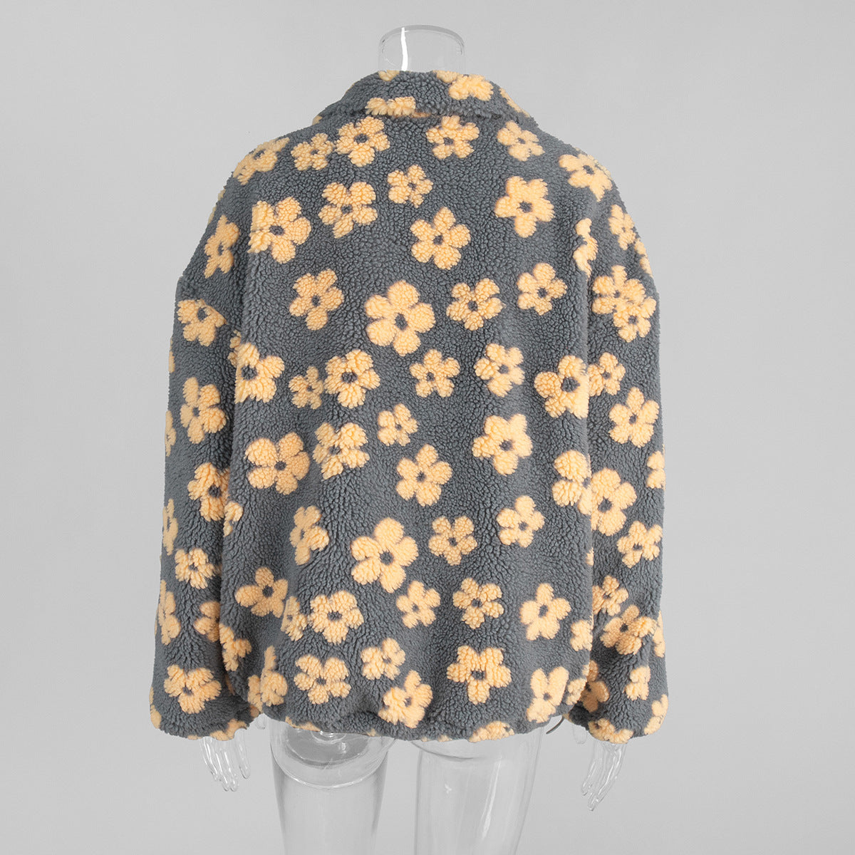 Women's Floral Print Sherpa Hoodie