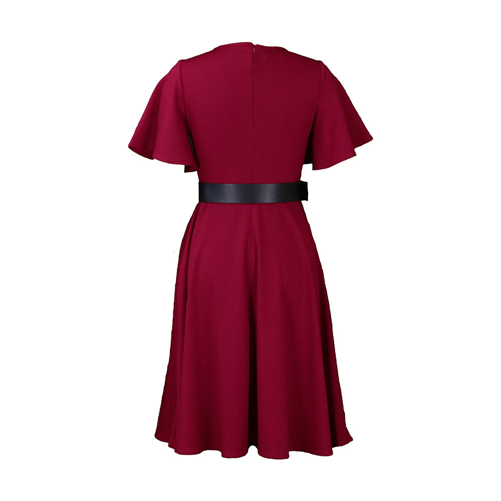 Women Plus Sizes Dresses with Belt-Dresses-Free Shipping at meselling99