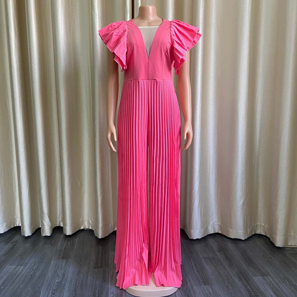 Sexy Deep V Neck Women Long Jumpsuits-Suits-Free Shipping at meselling99