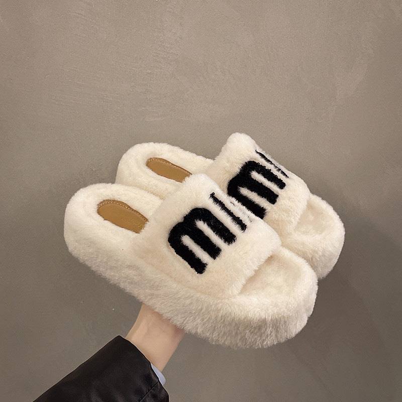 Fashion Women Winter Platform Slippers