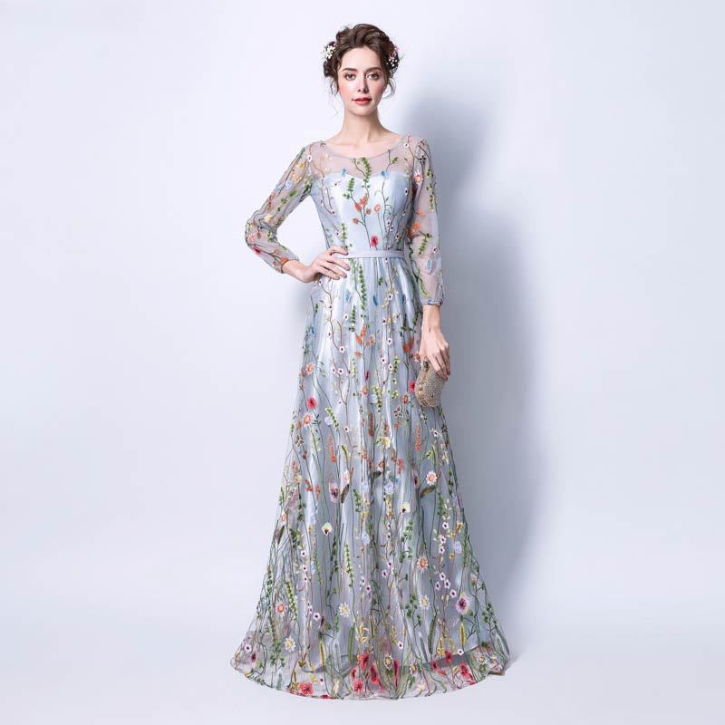 Vintage Elegant Long Sleeves Evening Dresses