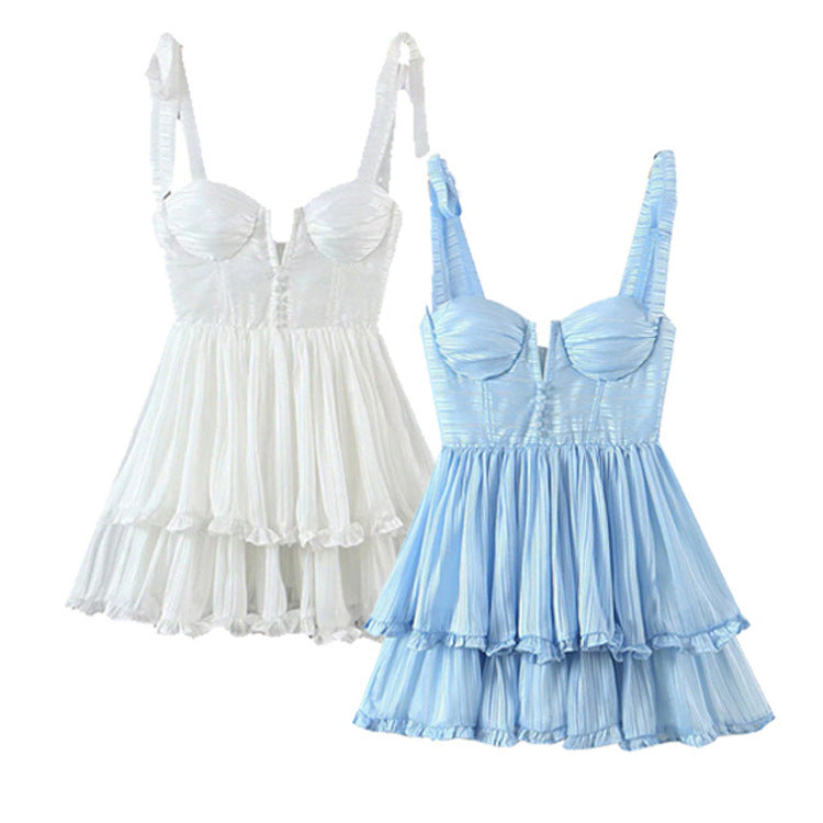 Sweety Summer Cake Style Backless Mini Dresses--Free Shipping at meselling99