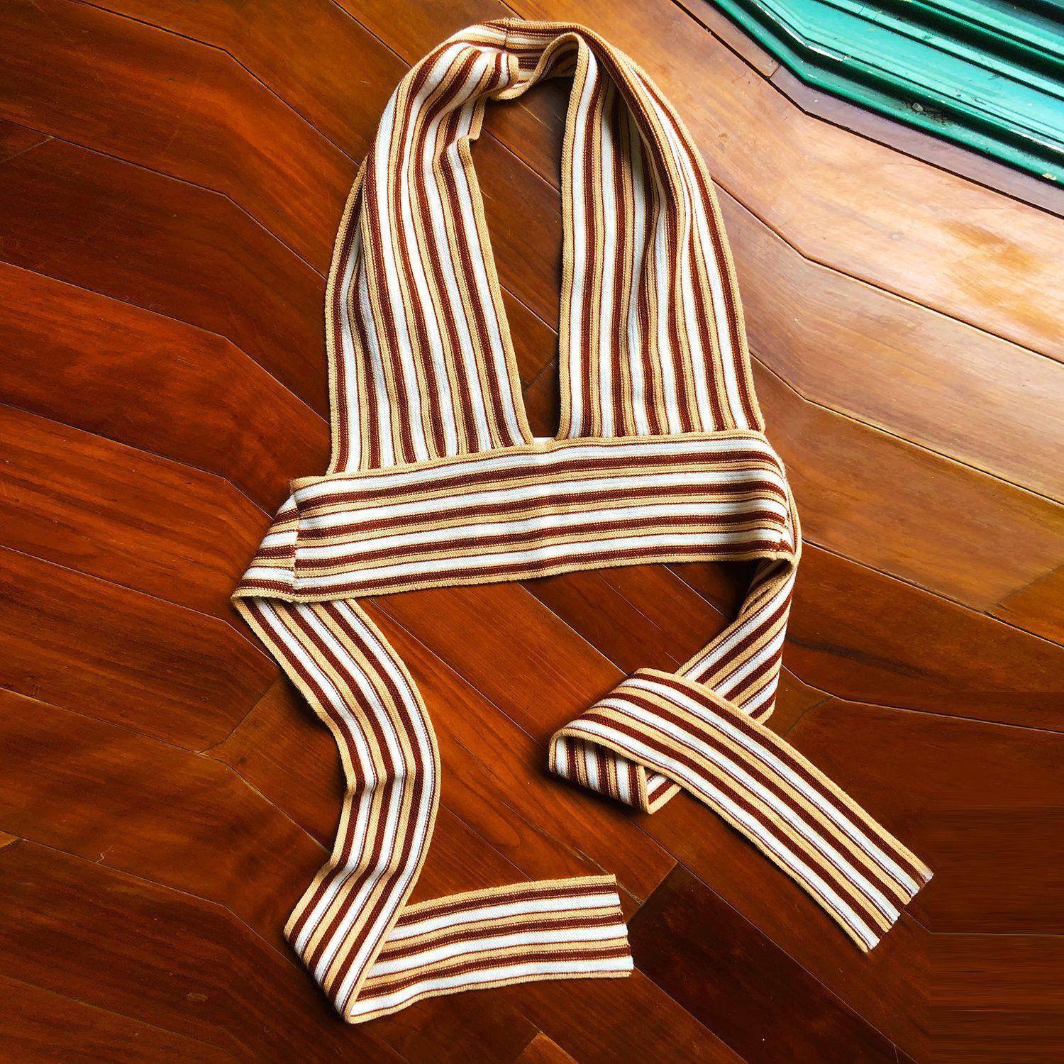 Striped Deep V-Neck Backless Women Tops-STYLEGOING