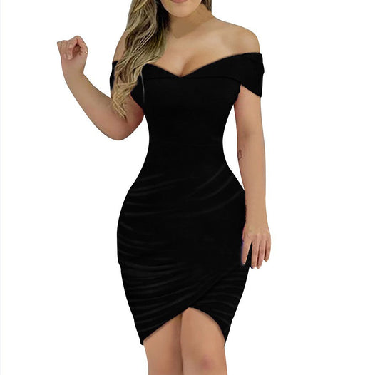 Sexy Off The Shoulder Women Mini Party Dresses-Dresses-Black-S-Free Shipping at meselling99