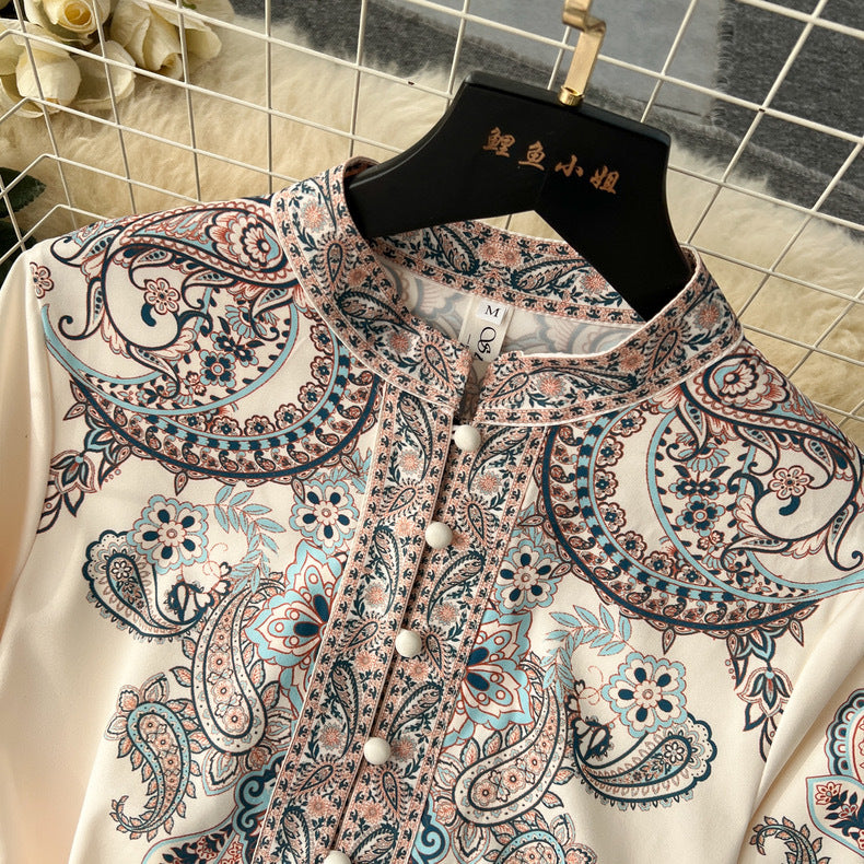 Elegant Floral Designed Trumpet Sleeves Long Dresses