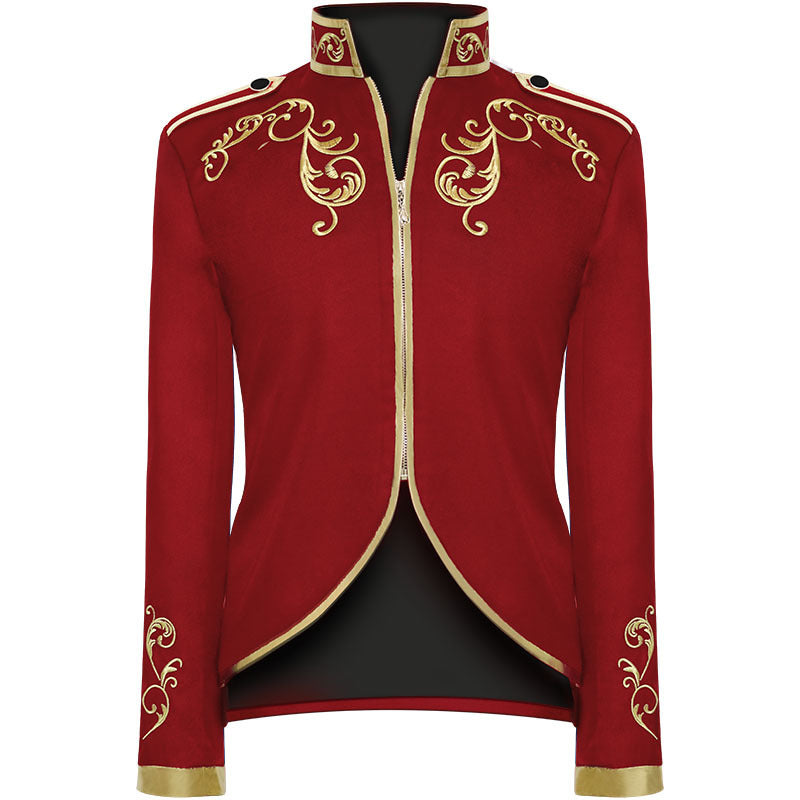 Medieval Court Style Embroidered Blazer for Men