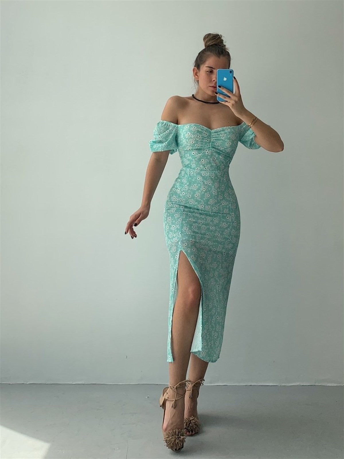 Bodycon Slit Dress - Sexy off the shoulder Sleeveless Dress for Women