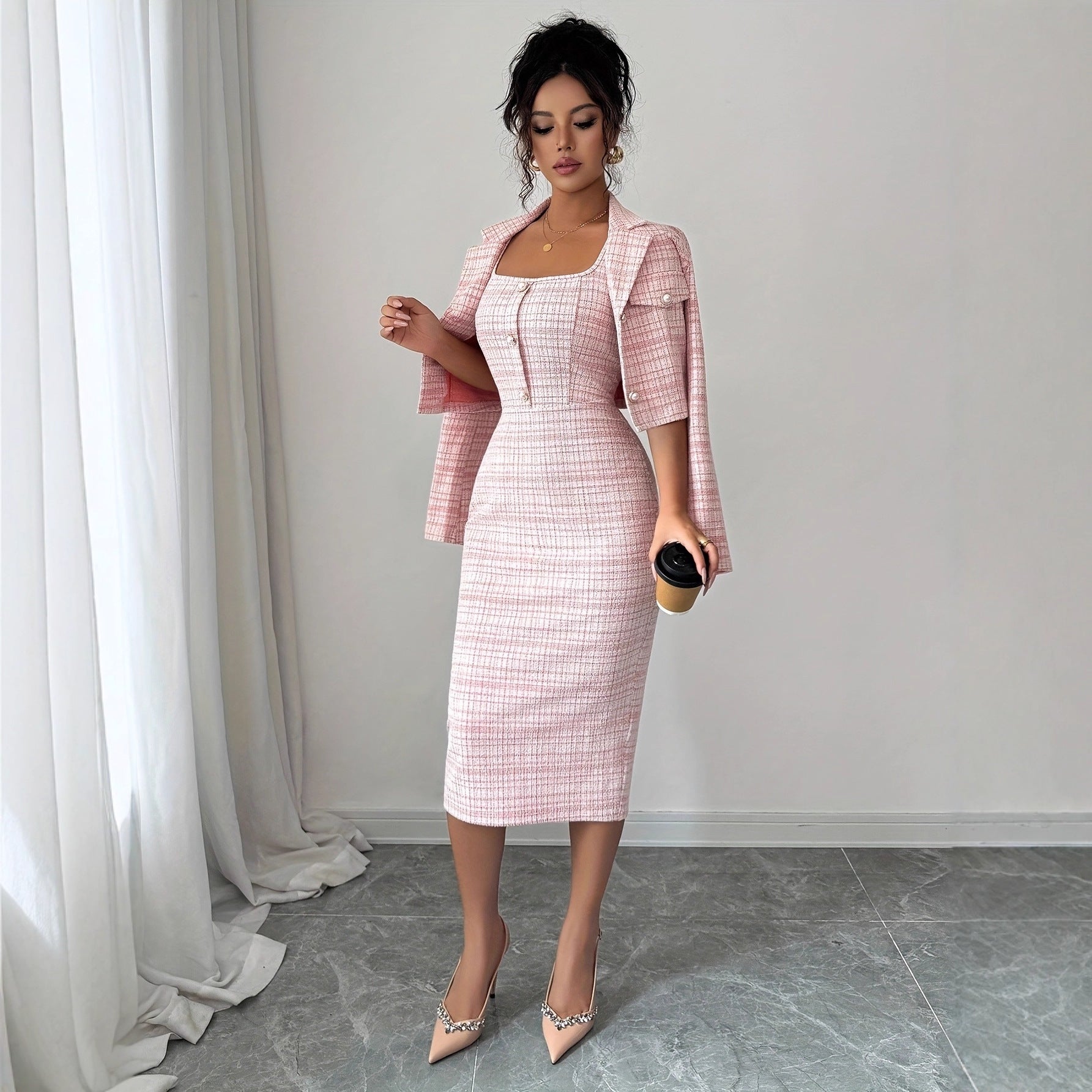 Elegant Evening & Date Night Short Blazer Dress