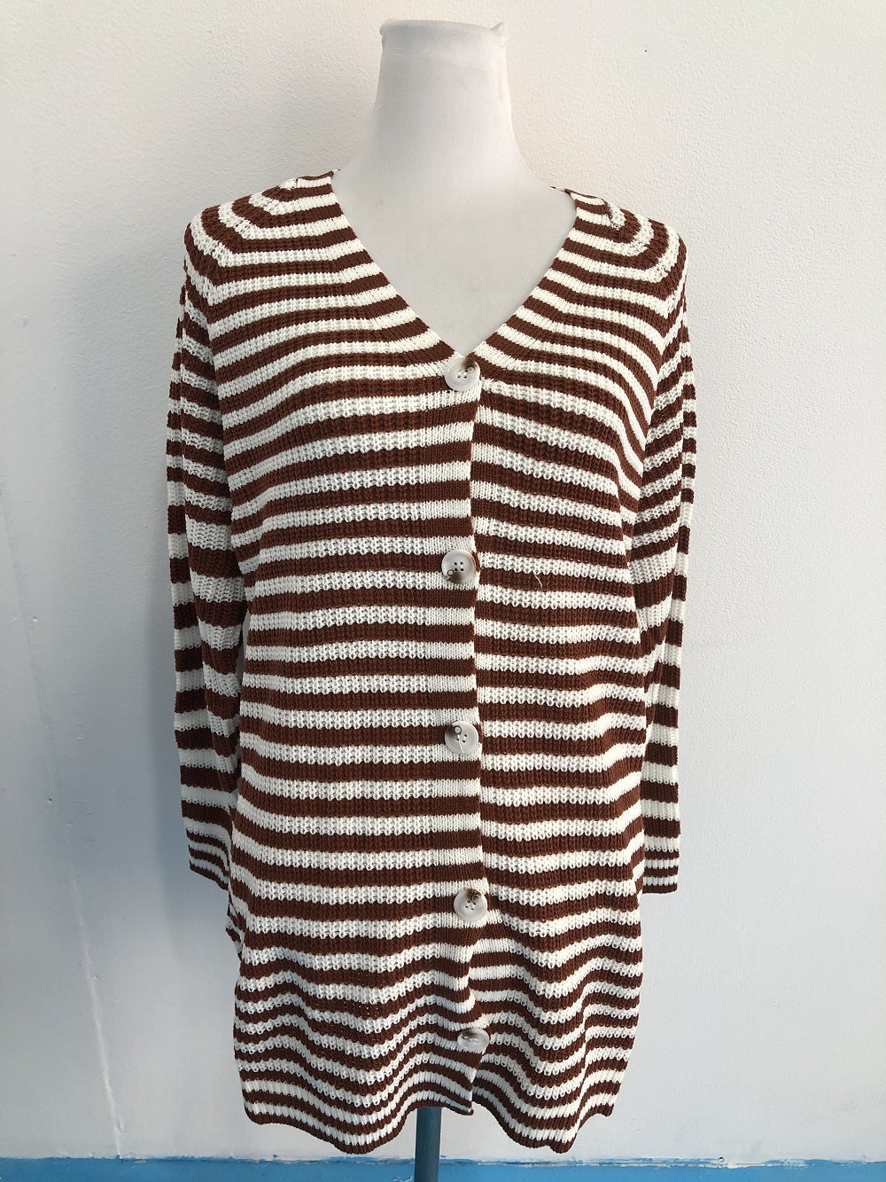 Casual Striped Long Sleeves Knitted Cardigans