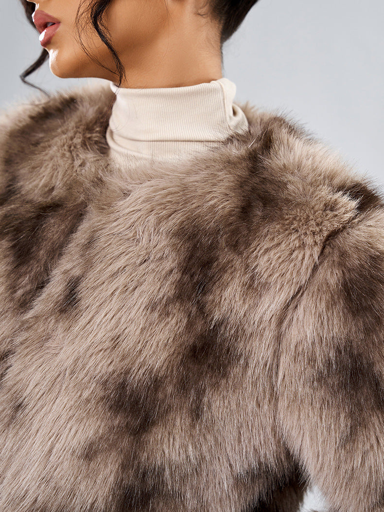 Women's Casual Street Style Fox Fur Jacket Coats