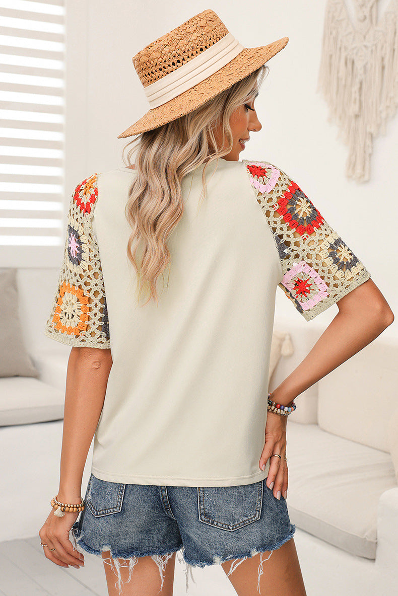 Casual Round Neck Pullover Short Sleeves T Shirts