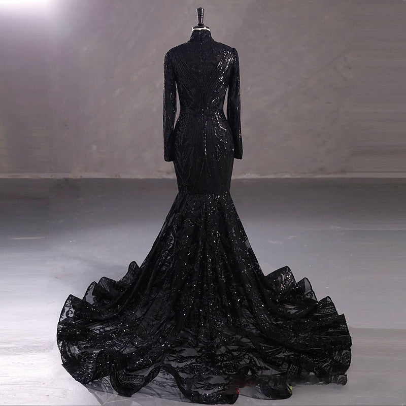 Luxury Long Sleeve High Waist Evening Dress/Wedding Dresses