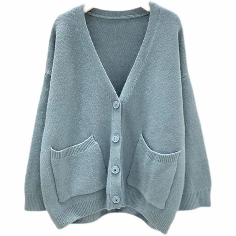 Loose Knit Cardigan – Oversized V-Neck Sweater | Soft & Cozy Casual Pullover