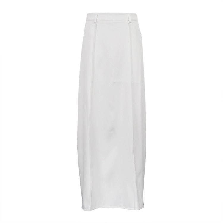 Cream White High-Waisted Maxi Skirt