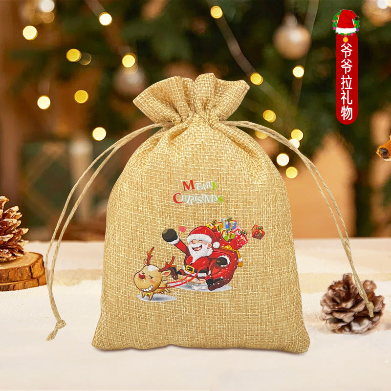 Christmas Drawstring Gift Bag for Apples 24pcs/Set