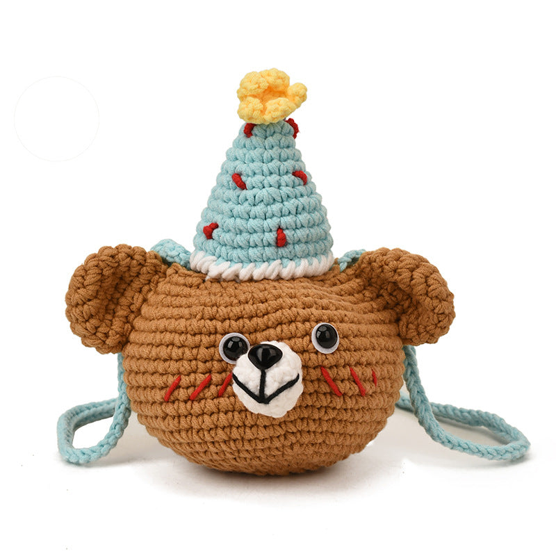Handmade Knitted Bear Coin Purse