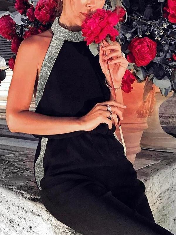 Sexy Black Summer Party Overalls Jumpsuits