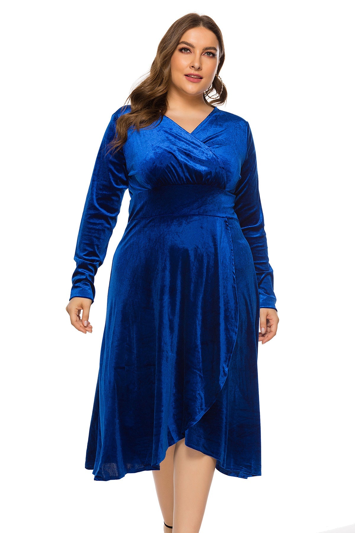 Long Sleeves Women Plus Sizes Fall Dresses-Dresses-Free Shipping at meselling99