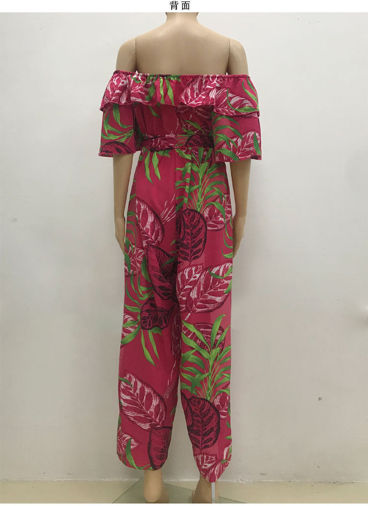 Sexy One Shoulder Chiffon Summer Beach Jumpsuits