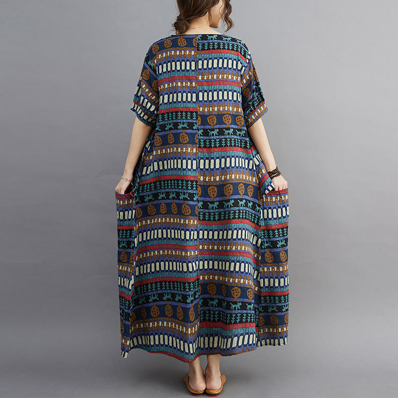 Blue Cat Design Women Plus Sizes Summer Dresses-Dresses-Free Shipping at meselling99