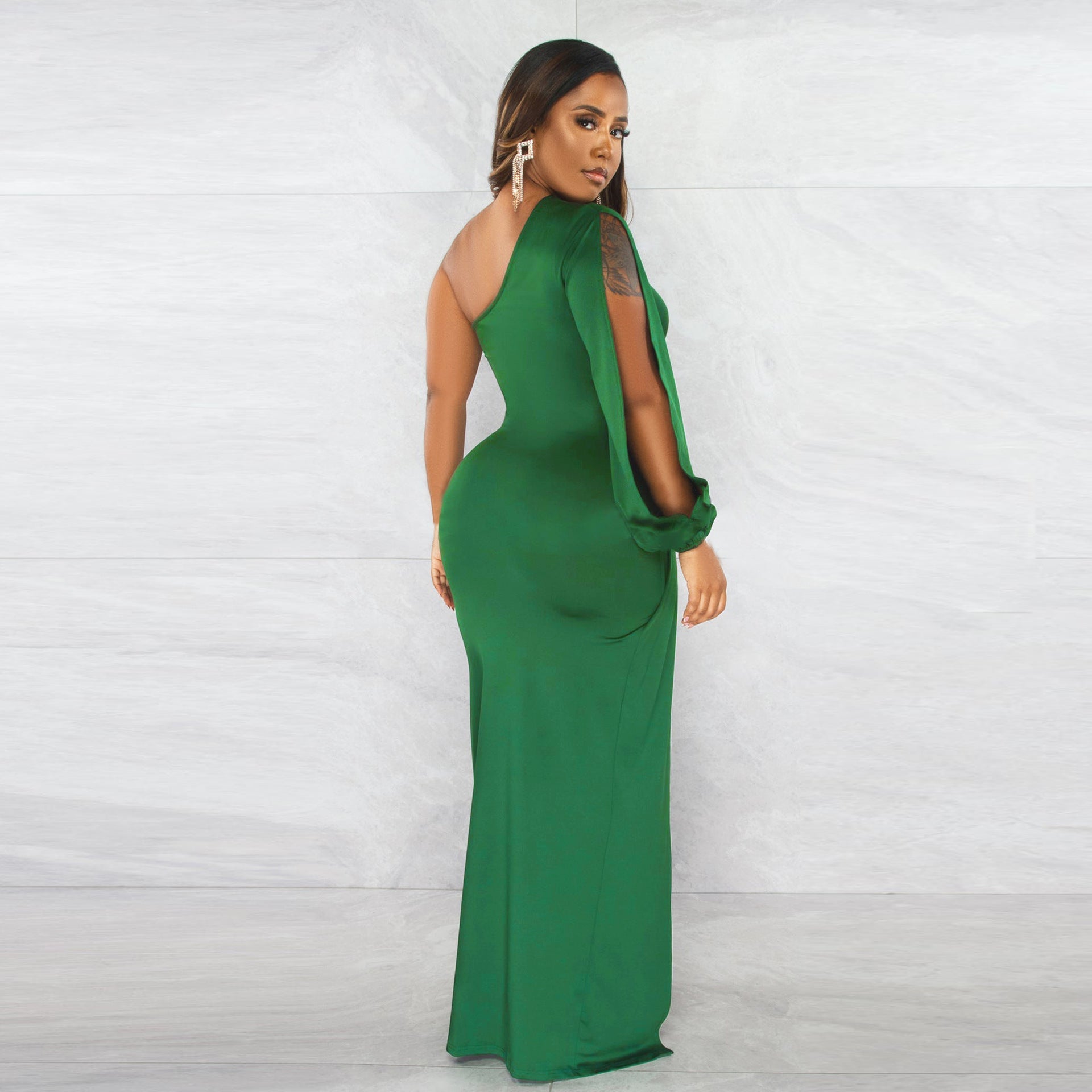 Classy One Shoulder Tight Dresses-Dresses-Free Shipping at meselling99