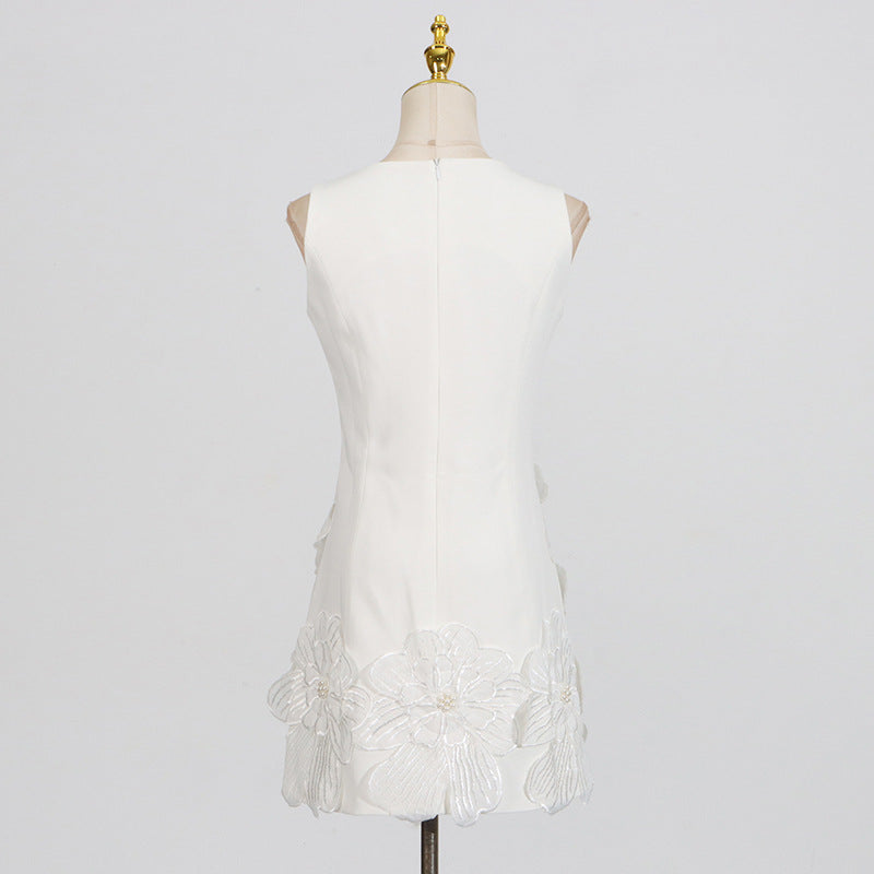 Designed Sweet 3D Floral Sleeveless Mini Dress