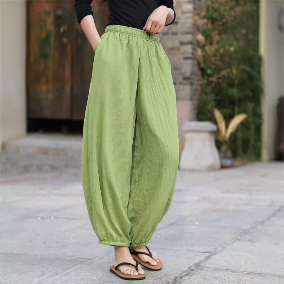 Women's Linen Cotton Loose Lounge Pants