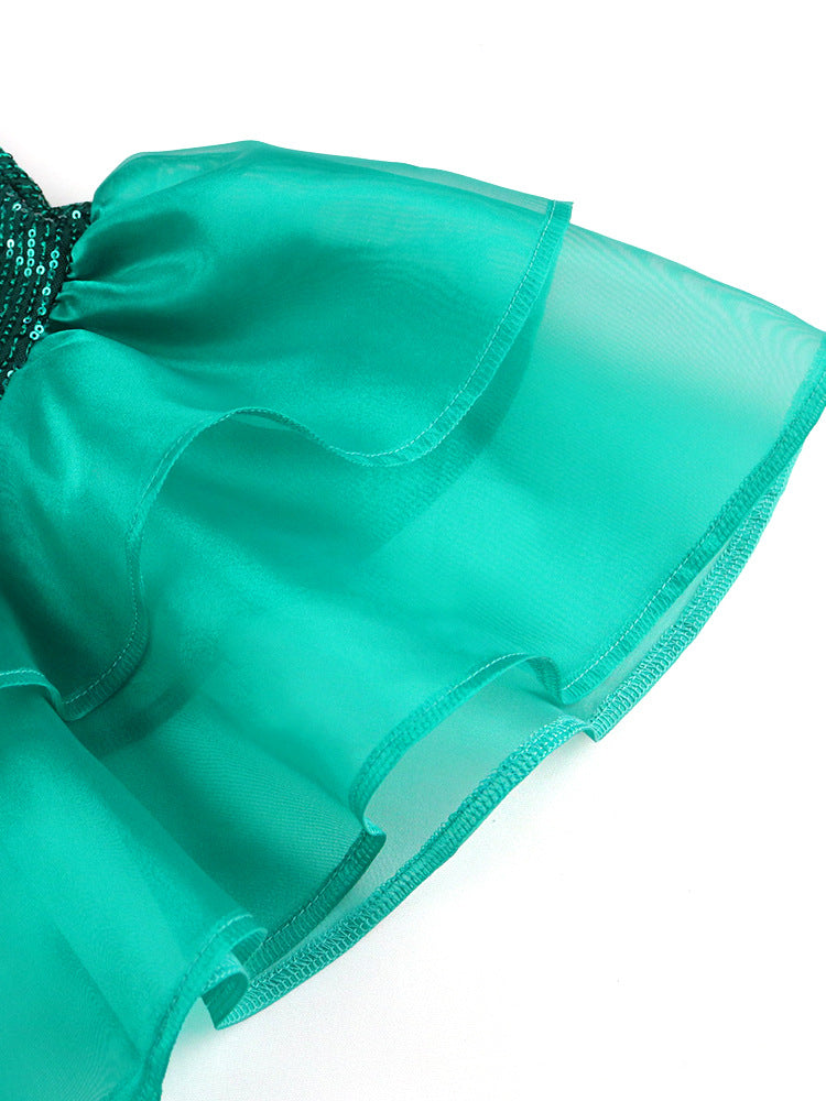 Sexy See Through Green Evening Party Dresses-Dresses-Free Shipping at meselling99