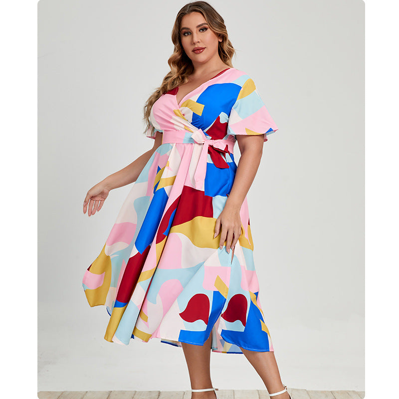 Summer Short Sleeves Plus Sizes Dresses-Dresses-Free Shipping at meselling99