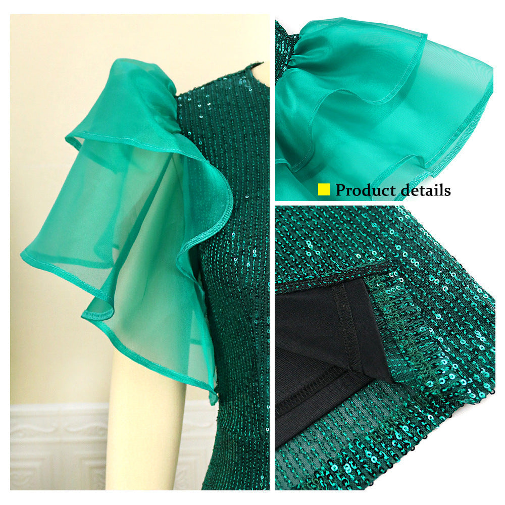 Sexy See Through Green Evening Party Dresses-Dresses-Free Shipping at meselling99