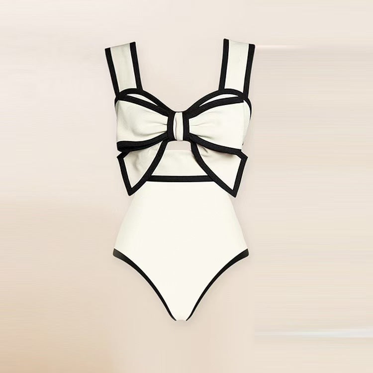 Butterfly Knot Round Skirt One-Piece Swimsuit