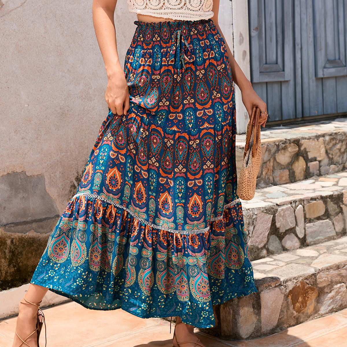 Bohemian Exotic Women Midi Skirts