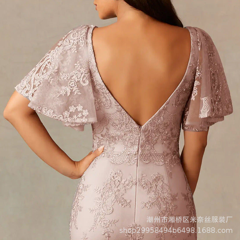 Elegant Handmade Embroidery Plus Sizes Evening Dresses