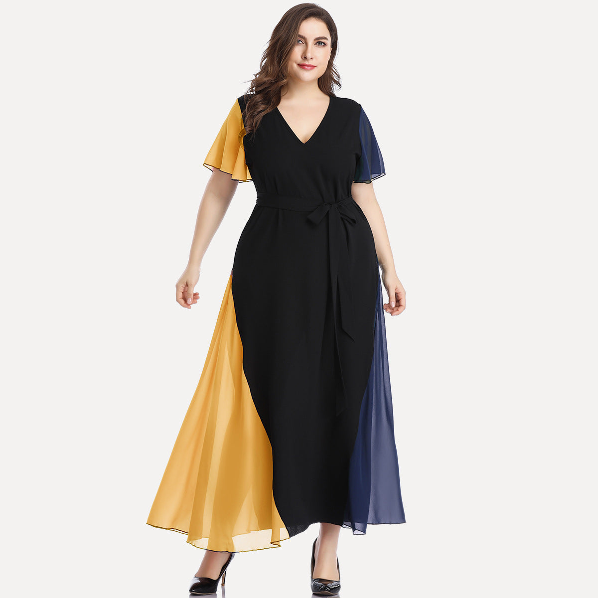 Plus Sizes Fashion Chiffon Women Long Maxi Dresses-Plus Size Dresses-Free Shipping at meselling99